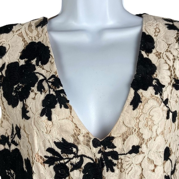 LAVENDER BROWN Fit and Flare Rose Floral Lace Jacquard Dress S - Picture 16 of 16